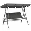 Outsunny 3-Seat Porch Swing with Canopy Outdoor Swing Chair w/ Rattan Seat