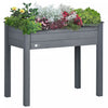 Outsunny 34"x18"x30" Elevated Planter Box With Legs Wooden Patio Raised Garden Bed Outdoor Flower St|Outsunny Jardiniere Surelevee Avec Pieds, 34" X 18" X 30", Jardiniere Surelevee En Bois, Auto-draina