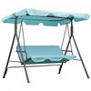 Outsunny 3-seat Patio Swing Chair With Adjustable Canopy Teal|Outsunny Balancoire De Patio A 3 Places Avec Auvent Reglable, Bleu Sarcelle