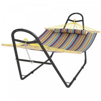 Outsunny Hammock with Stand, Detachable Pillow, 264 lbs Capacity Multicolor