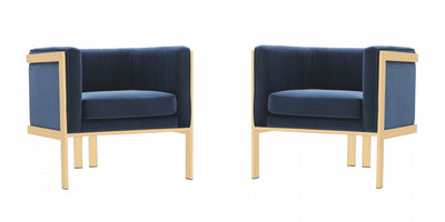 Paramount Modern Velvet Lounge Chair in Royal Blue - Set of 2 | Fauteuil lounge moderne en velours Paramount bleu royal - Lot de 2