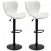 HOMCOM Bar Stools Set of 2 Adjustable Height Swivel Bar Chairs PU Leather