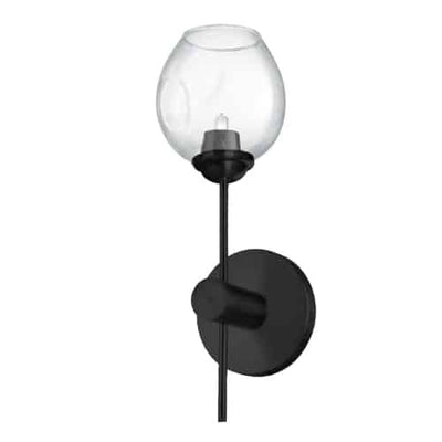 Dainolite Abii 1 Light Wall Sconce Matte Black Finish Clear Glass Lamp|Applique murale Abii de Dainolite en verre transparent avec fini noir mat et 1 ampoule