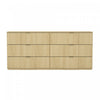 Clive Mid-Century Modern 72\" Dresser in Natural Oak and Gold (6-Drawer)