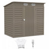 Outsunny 6 X 4ft Metal Garden Storage Shed With 2 Vents, Light Grey|Outsunny Abri De Jardin En Metal Galvanise 6 X 4 Pieds Avec 2 Events
