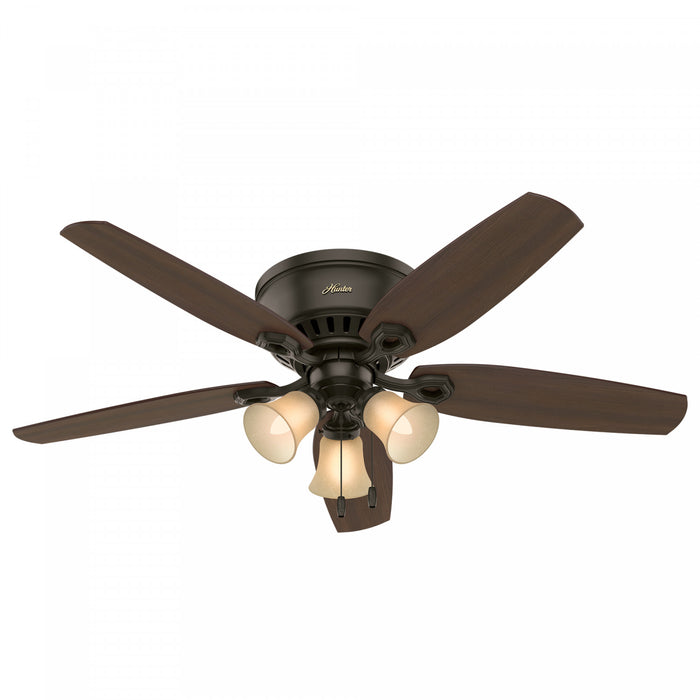 Builder Low Profile Ceiling Fan with Light Fixture - Bronze