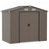 Outsunny 7' X 4' Garden Storage Shed W/ Foundation Kit And Double Doors Brown|Outsunny Abri De Rangement 7' X 4', Maison A Outils De Jardin, Marron