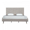 Crosby Modern Upholstered Velvet King Bed in Greige | Lit king moderne Crosby en velours capitonne coloris grege