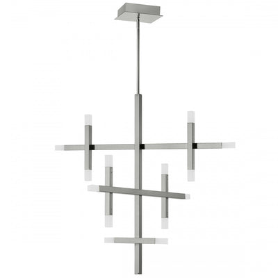 Dainolite Acasia Chandelier 42w Polished Chrome Frosted Acrylic Diffuser Lamp|Lustre Acasia de Dainolite en acrylique givré qui diffuse la lumière, avec fini chromé poli et ampoule de 42 W