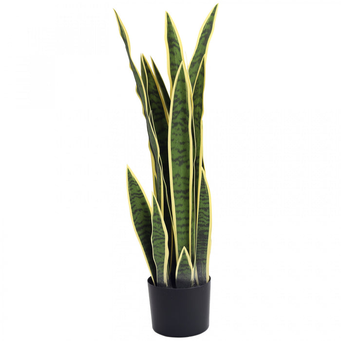 Outsunny 30\" Artificial Snake Plant, Artificial Tree with 21 Leaves in Pot