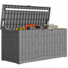 Outsunny 80 Gallon Resin Deck Box, Lockable Outdoor Storage Box