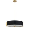 Dainolite Preston 4 Light Pendant 21\" Dia Aged Brass Black Shade Lamp