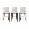 Blair Modern Wood Upholstered Barstool in White - Set of 3 Bar Stool