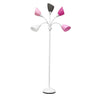 Skye 5 Light Adjustable Gooseneck Floor Lamp, White, Pink, & Smokey Gray, 67"H | Skye Lampadaire a 5 lumieres avec cols de cygne reglables, Blanc, Rose et Gris fume, 67 po H