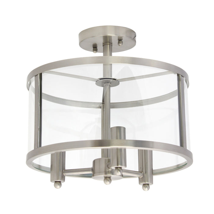 Salerno 3 Light Semi-flush mount Ceiling Light, Onyx, 13\"D Lamp