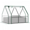 Outsunny Greenhouse With Raised Garden Bed, Steel Outdoor Planter Box, Roll Up Door, Dual Use For Fl|Outsunny Lit De Jardin Sureleve Galvanise De 4' X 3' Avec Mini Housse De Serre En Plastique, Jardini