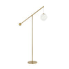 Dainolite Holly 1 Light Floor Lamp 66" H Aged Brass Opal White Glass|Lampe à pied Holly de Dainolite de 66 po de hauteur en verre blanc opale, avec fini laiton vieilli et 1 ampoule