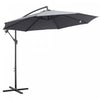 Outsunny 10ft Offset Patio Umbrella With Base, Grey