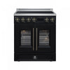 Forno Torino French Door 30 Inch Black Induction Range, 4.32 cu.ft. - FFSIN0950-30BLK Electric Range | Cuisiniere a induction Torino de 30 po, noire, avec portes francaises, 4,32 pi³ – FFSIN0950-30BLK