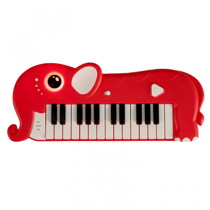 Costway 25-Key Kids Piano Keyboard Elephant Shape Toy Digital Piano with Built-in Music & Light Red