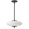 Dainolite Maddie LED Pendant 16w Matte Black Finish Opal White Glass Lamp|Luminaire suspendu Maddie de Dainolite en verre blanc opale, avec fini noir mat et ampoule à DEL de 16 W
