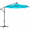 Outsunny 10ft Outdoor Cantilever Umbrella With Solar Lights Turquoise