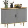 HOMCOM 47" Modern Sideboard Buffet Cabinet with Tambour Sliding Doors Grey
