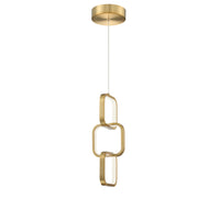 Dainolite Patsy LED Pendant 20w Aged Brass White Silicone Diffuser Lamp