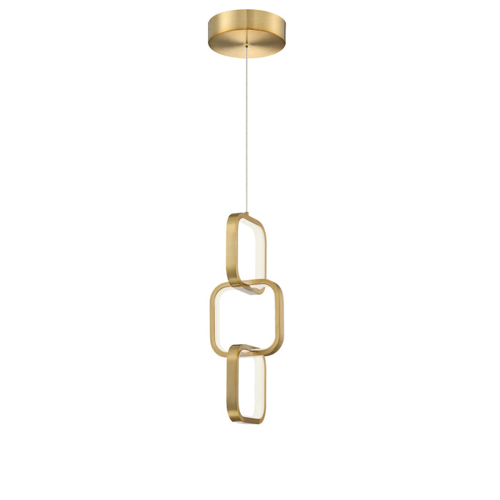Dainolite Patsy LED Pendant 20w Aged Brass White Silicone Diffuser Lamp