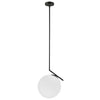 Dainolite Orion 1 Light Pendant Matte Black Opal White Glass Lamp|Luminaire suspendu Orion de Dainolite en verre blanc opale, avec fini noir mat et 1 ampoule