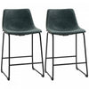 HOMCOM Bar Stools Set of 2, Counter Height Barstools with Back