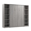 Bestar Claremont 10-Shelf Full Murphy Bed - Platinum Grey|Lit double escamotable Claremont de Bestar à 10 tablettes - gris platine