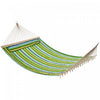 Outsunny 83" Patio Double Hammock, Wide Outdoor Hammock Bed Striped Fits 2 People Sunbed Camping Han|Outsunny 83" De Large Hamac A Rayures Pour 2 Personnes Chaise Longue De Camping Avec Oreiller, Rayur
