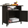 Outsunny Wicker Storage Cabinet, Outdoor Buffet Cabinet, Dark Coffee