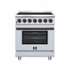 Forno Massimo 30 Inch Freestanding Electric Range, 5 radiant burners, 4.32 cu.ft., White -FFSEL6020-30WHT | Cuisiniere electrique Massimo de 30 po, 5 foyers radiants, 4,32 pi³, blanc - FFSEL6020-30WHT