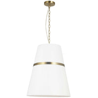 Dainolite Symphony 3 Light Pendant Aged Brass White Shade Lamp