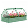 Outsunny 6' X 3' Raised Garden Bed With Mini Greenhouse, Galvanized Outdoor Planter Box With Cover, |Outsunny Lit De Jardin Sureleve Avec Mini Serre, Jardiniere D'exterieur En Metal Avec Couvercle, Pou