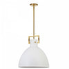 Dainolite Liberty 1 Light Pendant Aged Brass Matte White Metal Shade Lamp
