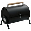 Outsunny Portable Outdoor Charcoal BBQ Grill, Tabletop Folding Barbecue Grill BBQ Heat Smoker with Handle, Black