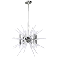 Dainolite Vela 12 Light Chandelier Polished Chrome Finish Clear Acrylic Spikes Lamp