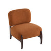 Coco Modern Boucle Lounge Chair with Solid Wood Frame, Orange | Coco Fauteuil de Salon Moderne en Bouclette avec Cadre en Bois Massif, Orange