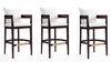 Ritz Mid-Century Modern Wood Upholstered Barstool in Ivory - Set of 3