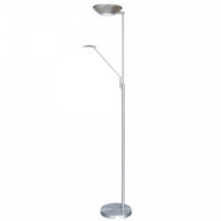 Dainolite Mother & Son LED Floor Lamp Satin Chrome/Polished Chrome Finish