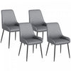 HOMCOM Dining Chairs Set of 4, PU Leather Kitchen Chairs with Steel Legs
