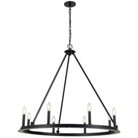 Dainolite Colby 8 Light Chandelier Matte Black Lamp