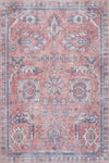 Aqua Pink Flames Washable Non-slip Low Pile Area Rug 5'x7'