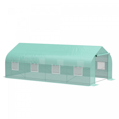 Outsunny 20x10x7ft Walk-in Steeple Greenhouse Outdoor Backyard Plant Seed Growth Shed Tunnel Warm Ho|Outsunny 20x10x7pi Clocher A Effet De Serre Exterieur Arriere-cour Croissance Des Graines De Plantes