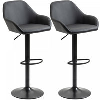 HOMCOM Adjustable Bar Stools Set of 2, Swivel Barstool W/ Footrest Black