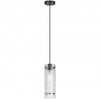 Dainolite Pasha 1 Light Pendant Matte Black Finish Clear/Frosted Glass Lamp|Luminaire suspendu Pasha de Dainolite en verre transparent et givré, avec fini noir mat et 1 ampoule