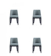 Gansevoort Modern Wood Vegan Leather Dining Chair in Pewter - Set of 4
